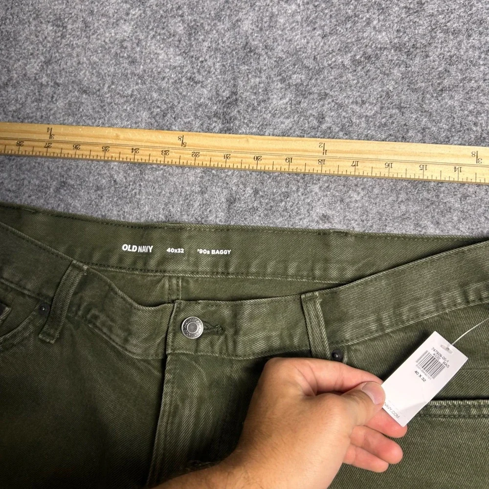 Old Navy 90s Baggy Olive Green Skater Jeans Retro Y2K Size 40x32